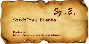 Sztáray Bianka névjegykártya