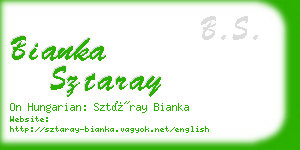 bianka sztaray business card